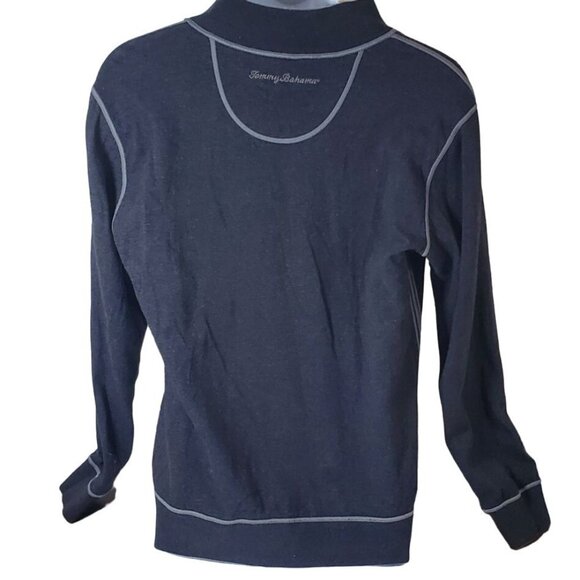 Tommy Bahama Gray 1/4 Zip Pullover Sweatshirt Reversible Mens Size M - Picture 4 of 13